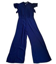 ANTHROPOLOGIE Cleobella Navy Blue Wide Leg Faux Wrap Pantsuit