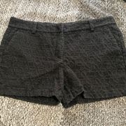 Black shorts with embroidered flowers size 8