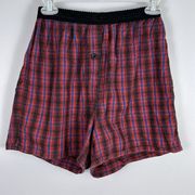 Vintage Joe Boxer Women’s Medium Flannel Sleep Shorts Boxer Shorts Plaid Y2K 90s