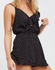 Free People Intimately One Of These Days Lounge Black Print Romper Size Small