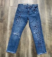 🎉Host Pick! Pilcro and the Letterpress Embroidered Sequin Star Boyfriend Jean