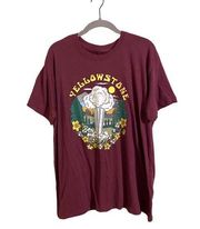 Yellowstone National Park Foundation T-Shirt Maroon Medium