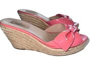 Valentino Mena Patent Bow Espadrille Wedges Pink size EU 40 US 9