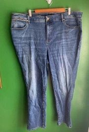 Talbots Plus Size 22W Denim Blue Jeans Slim Ankle EUC!