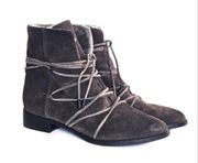 Diane Von Furstenberg Jayena Sheep-Fur Booties Size 8.5