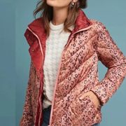 Scotch & Soda Maison Scotch cheetah print quilted puffer jacket