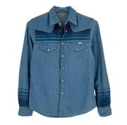 Mother Denim All My Ex's Pearl Snap Shirt in Love On The Line Size Small