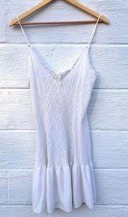 Vintage Jill Andrea White Lace Slip Nightgown M