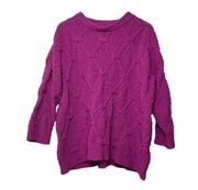 POL Soft Pink Magenta Mulberry Oversized Cozy Chunky Sweater Size S