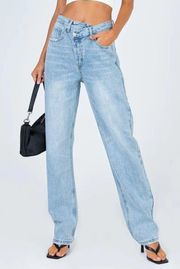 Princess Polly Holly Asymmetric Straight-Leg Jeans