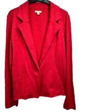 NEW Caslon Red Single Button Knit Blazer Size Large