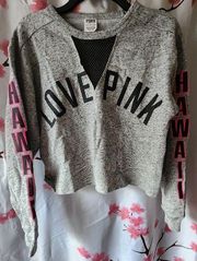 New Without Tags Women's Victoria's Secret PINK Hawaii Gray Crop Sweater Size XS