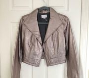 1.State faux leather jacket- silver foil