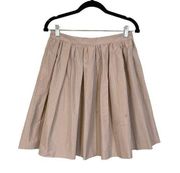 MIU MIU Skirt 38 Tennis Mini A Line Pleated Pull On Lined Skater Taupe Italy