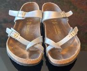 GUC Birkenstock Women's Silver Mayari Sandals Euro 40 US 9-9.5