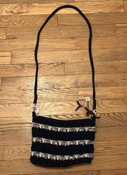 Black hand crochet purse