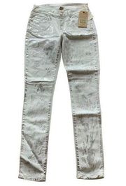 True religion womens Casey silver denim low rise jeans size 25 skinny jeans