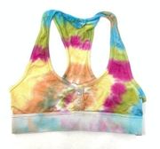 Emma And Sam Bra Women's Size Small Rainbow Tie Dye Cotton Bralette Racerback