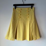 Vintage Chadwick’s Yellow Pleated Button High Waist Skirt 