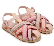 NWT FARM RIO Zigzag Stitch Sandal In Nude