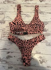 Zaful cheetah buckle bikini set