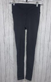 Lululemon Womens Size 4  Reveal Tight Mesh Stripes Grey Leggings EUC