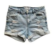 Wax Jeans Collection Denim Shorts Women’s Medium Light Wash Ripped High Rise