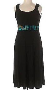 Perceptions New York black banded sleeveless midi dress size 12