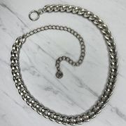 Steve Madden Chunky Silver Tone Metal Chain Link Belt OS One Size