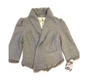 Jolt  Gray Cotton Ruffle Textured Jacket Sz L (Juniors)