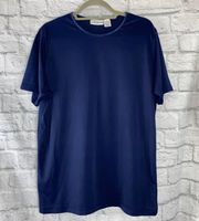 Croft & Barrow short sleeve Crewneck stretchy top Navy Blue sz XL women