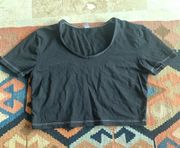 Crop top short sleeve shirt casual bohemian cotton spandex