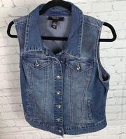 Style & Co Denim Vest with jeweled buttons Size Medium