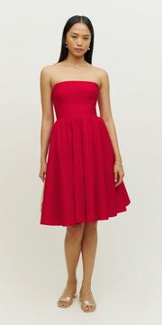 Red Buttercup Strapless Dress S