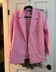 Misguided Oversized Pink Blazer