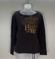 Graphic brown Gold 100% Cotton Shirt Top size Large