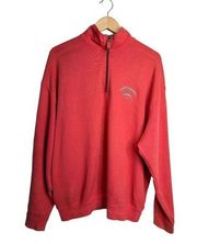 Tommy Bahama Relax Sweater Mens Zip Red Jacket Size Large Logo