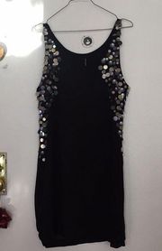 Black Sequin Piette Party Dress size M