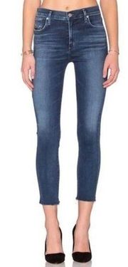 AGOLDE Sophie High Rise Crop Skinny Jean With Raw Hem Sz 25