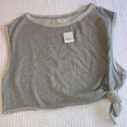 Free People We The Free “Fresh to Def” Size M Gray Crop Muscle T Sweatshirt NEW!