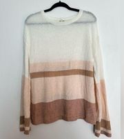 Anthropologie Mystree Color block Sheer Knit Sweater