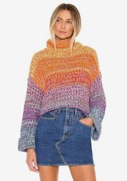 Ombre Cowlneck Rainbow Sweater