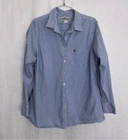 Ariat blue and white stripe button up shirt size 2X