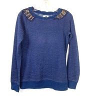 Quicksilver Blue Bronze Sweatshirt Shirt Size XS