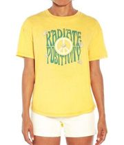 Wildfox Yellow Radiate Positivity Graphic T-shirt Tee, Size M, New without Tag