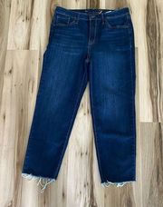 Seven 7 for All Mankind Blue Cropped High Rise Straight Tower Jeans