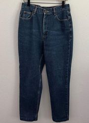 Vtg Womens Liz Claiborne Jeans 26 Waist Dark Wash Mom High Waist Tapered