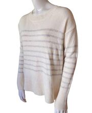 NWT Gap Cream & Gray Striped Split Hem  Sweater (XSP)