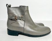 New Cole Haan Grand Os Waterproof Grey Leather Ankle Booties Size 5.5 Women’s
