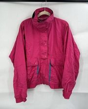 Helly Hansen Pink Y2K Athletic Outdoor Zip Snap Close Women XL Track Jacket